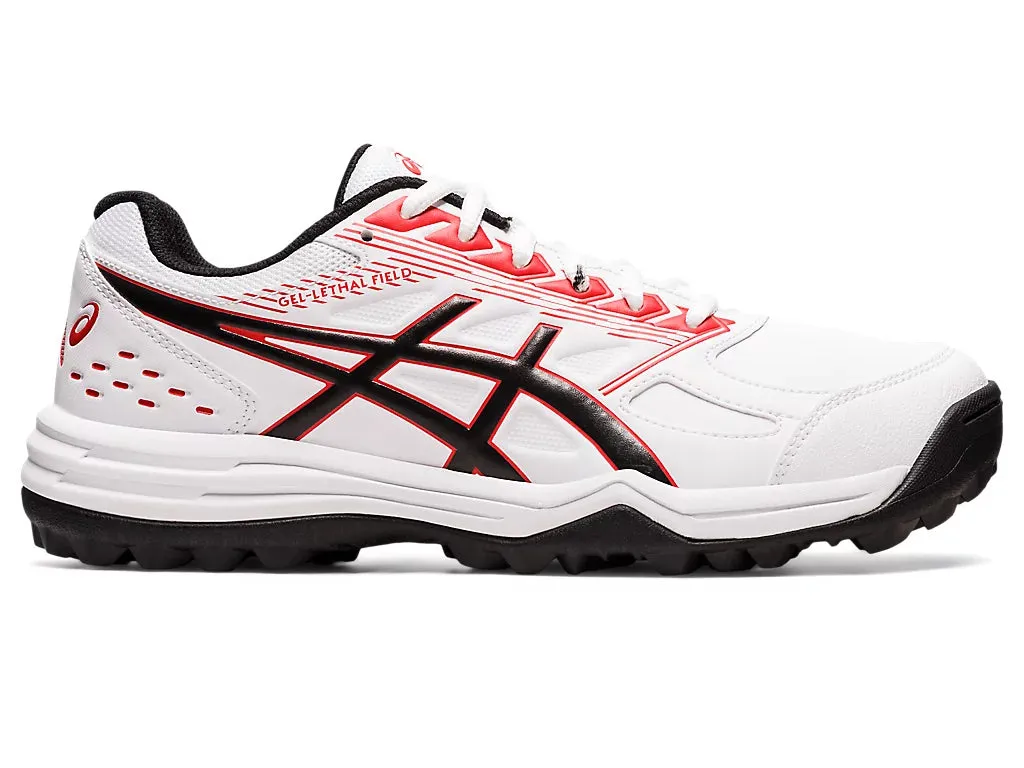 Asics Gel Lethal Field - White/Classic Red Cricket Shoes