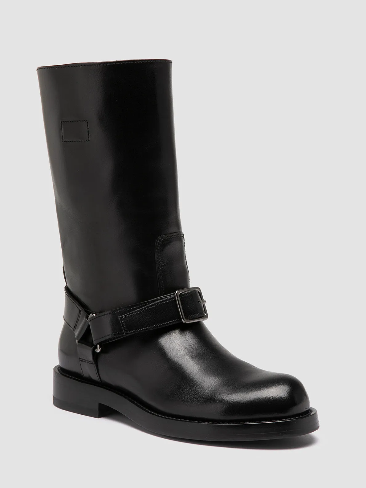 BERYL 001 - Black Leather Pull-On Boots