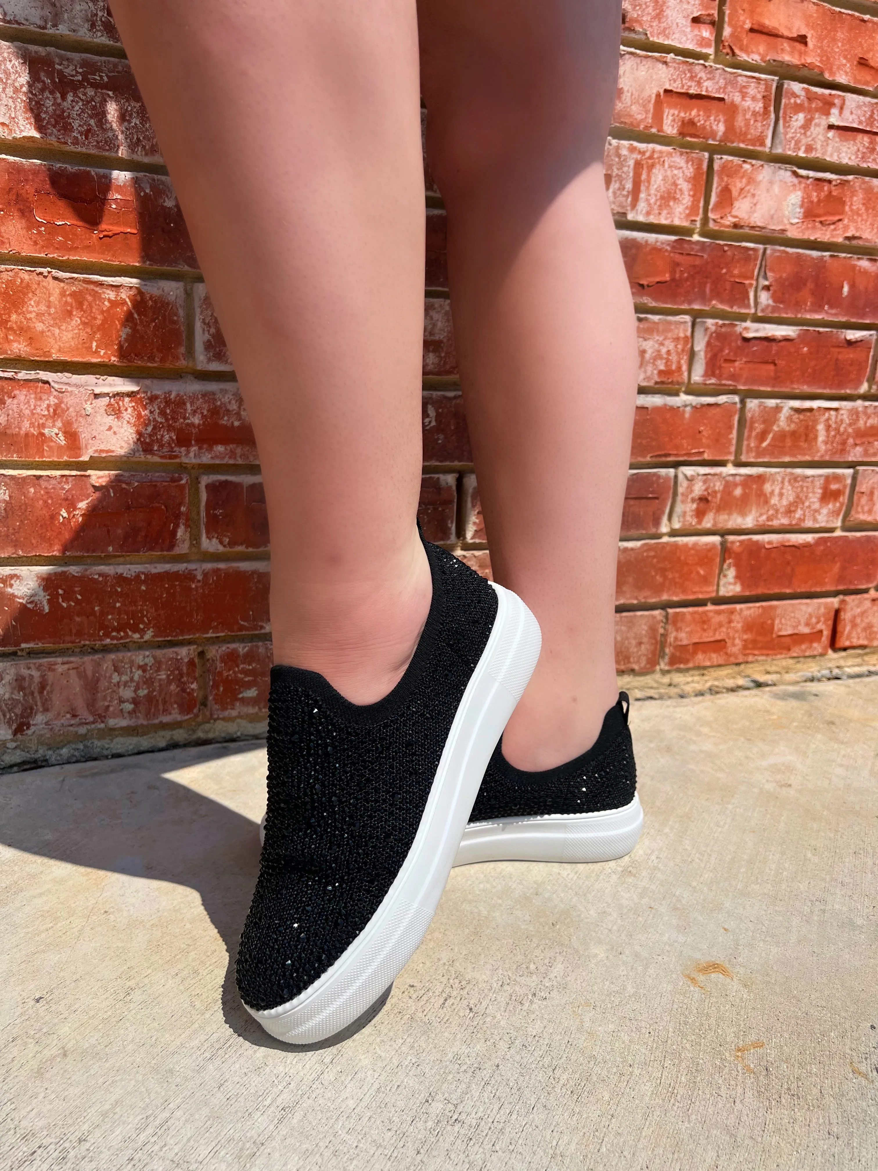 Black Crystal Slip-on shoe