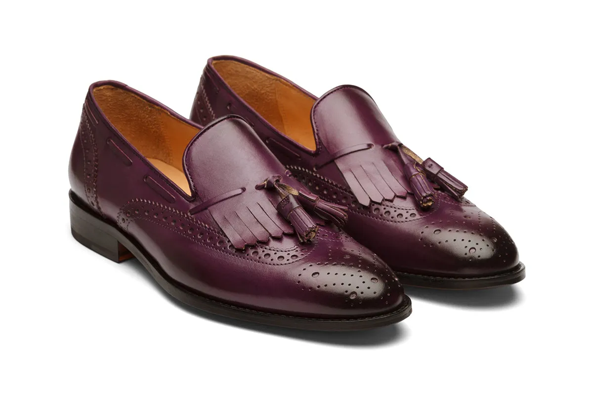 BROGUE WINGCAP KELTY LOAFERS- PURPLE