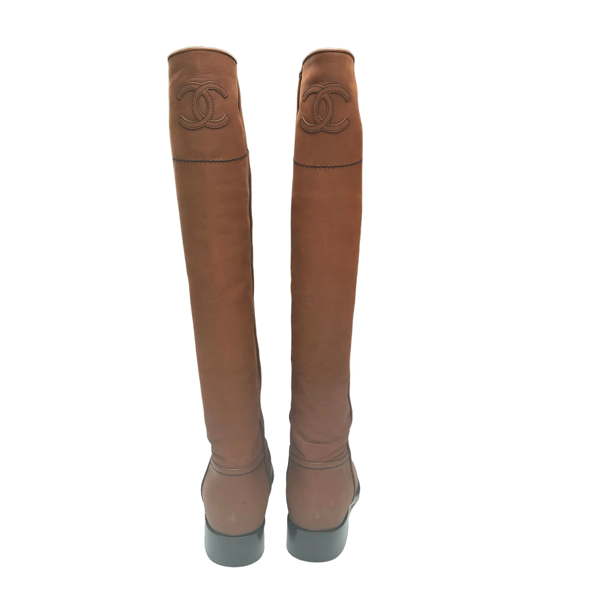 Brown Tall Nubuck Boots - 7.5