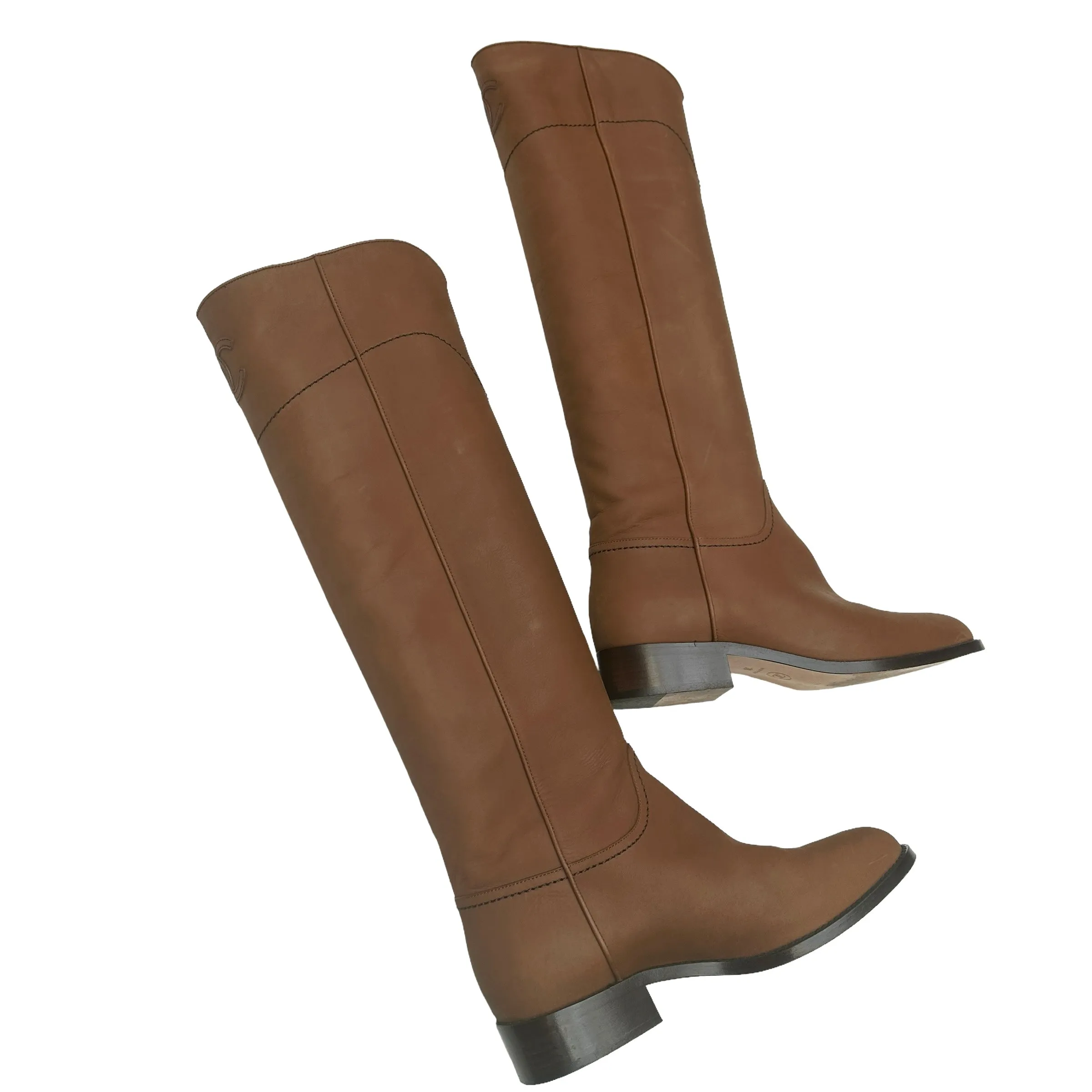 Brown Tall Nubuck Boots - 7.5