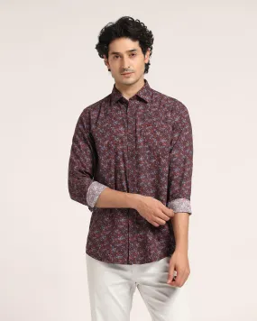 Casual Maroon Printed Shirt - Flam