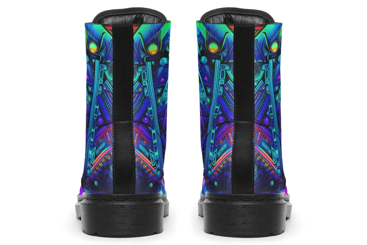 Cyber Cyan Combat Boots