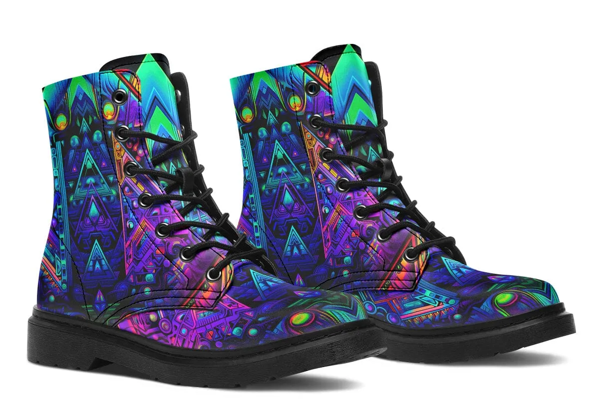 Cyber Cyan Combat Boots