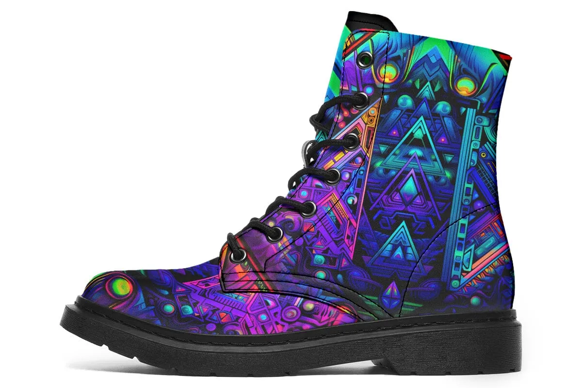 Cyber Cyan Combat Boots