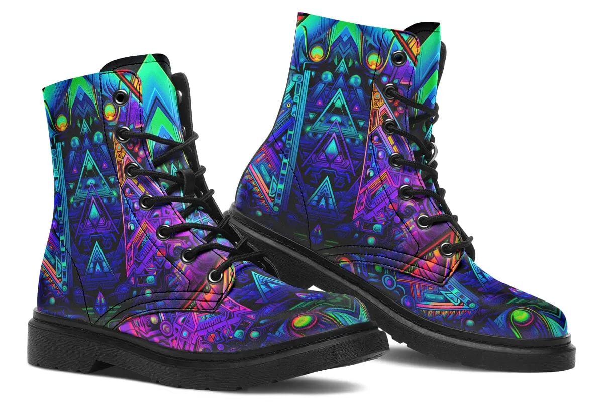 Cyber Cyan Combat Boots