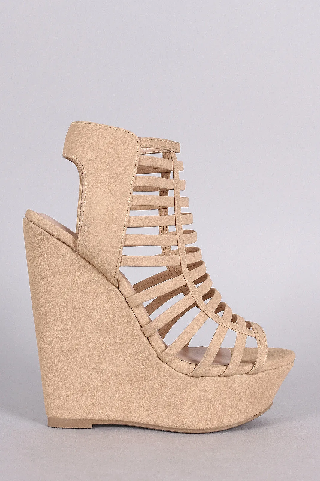 Delicious Strappy Cage Platform Wedge