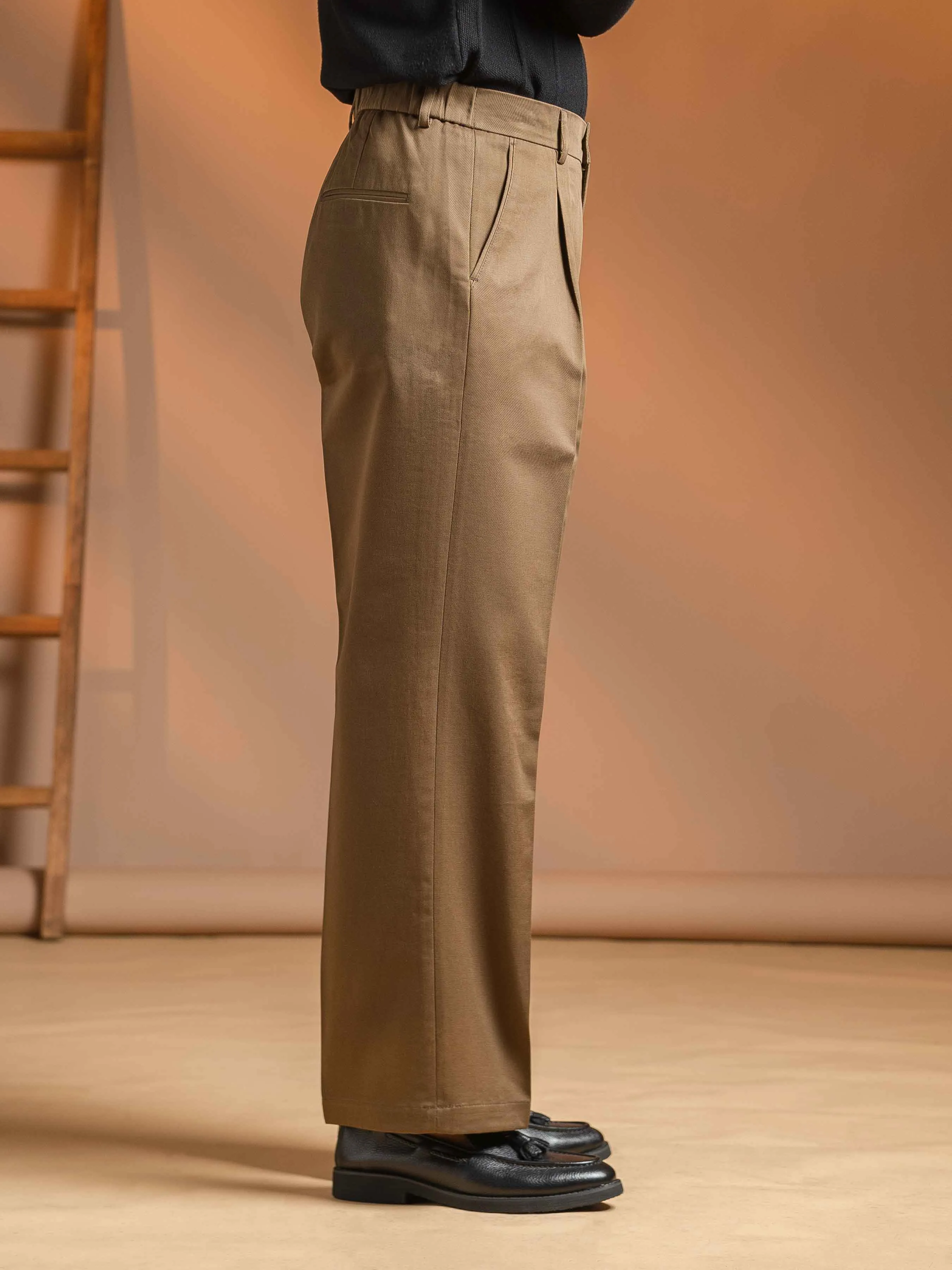 Giorgio Relaxed Trousers - Coffee (Wide Fit)