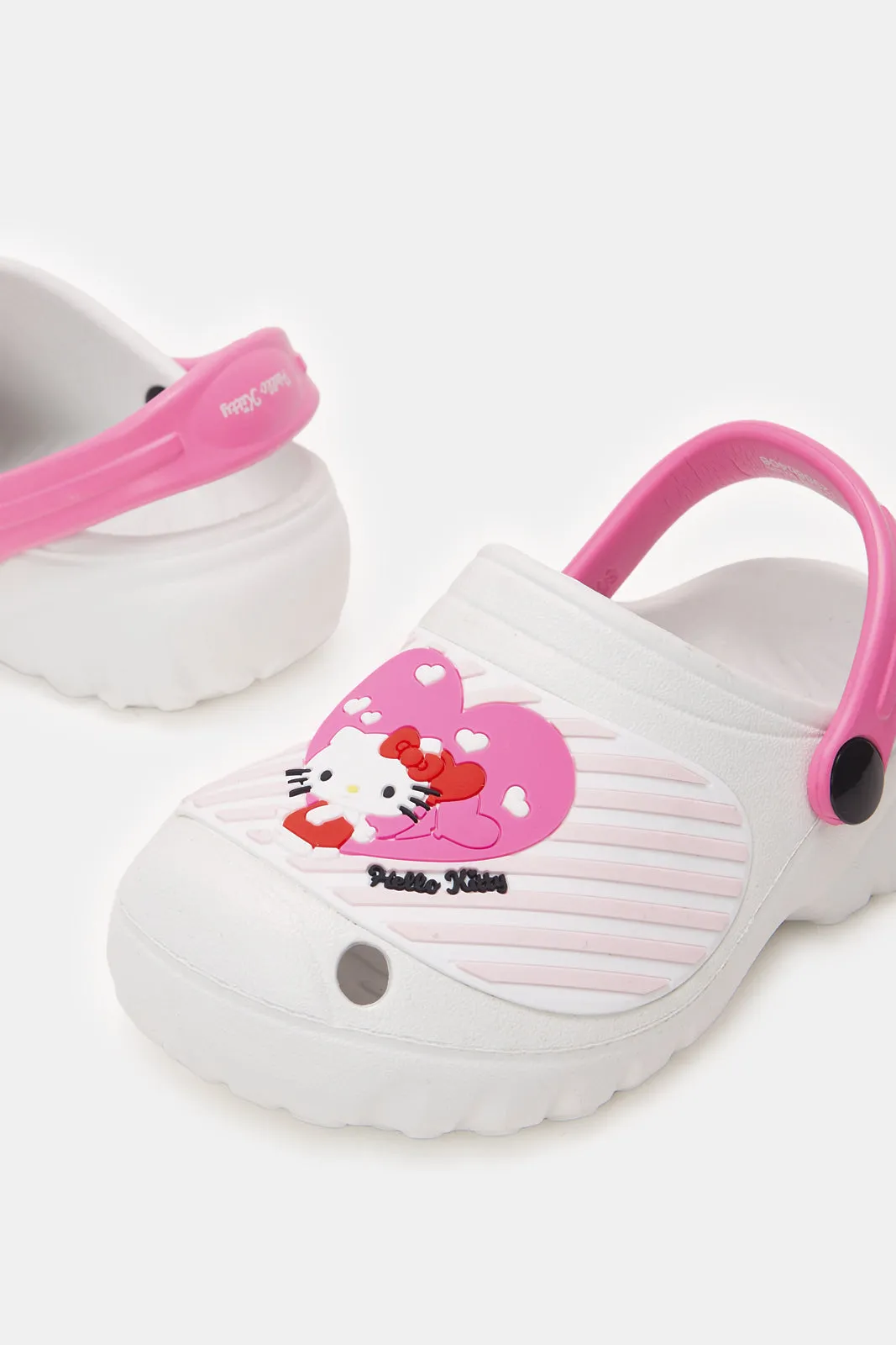 Girls White Hello Kitty Clog