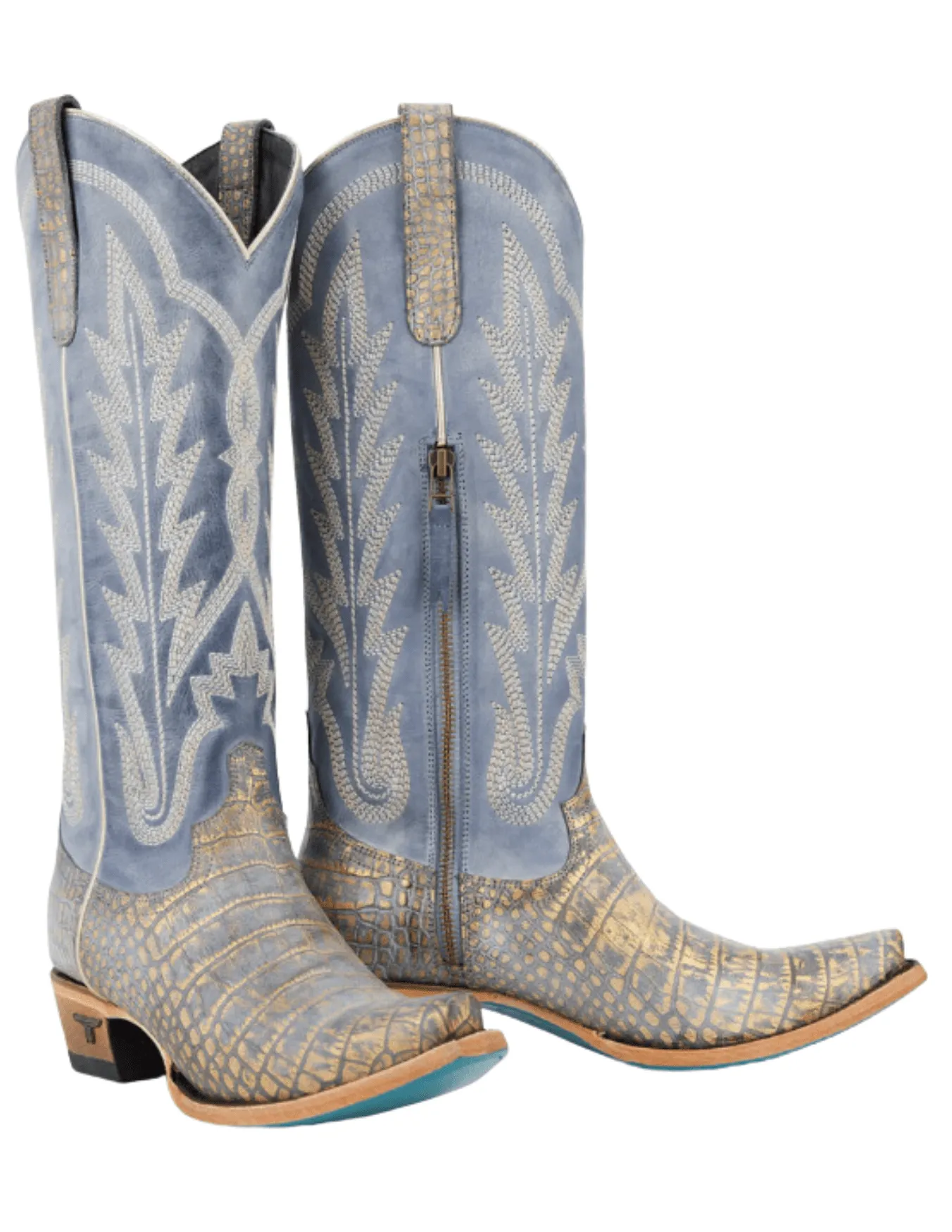 LANE WOMENS SKYLIGHT GILDED DENIM BOOTS LB0498B