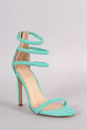 Liliana Suede Triple Ankle Strap Single Sole Heel