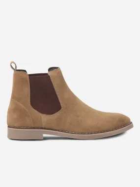 Men's Beige Suede Smart Casual Chelsea Boots (IX3037)