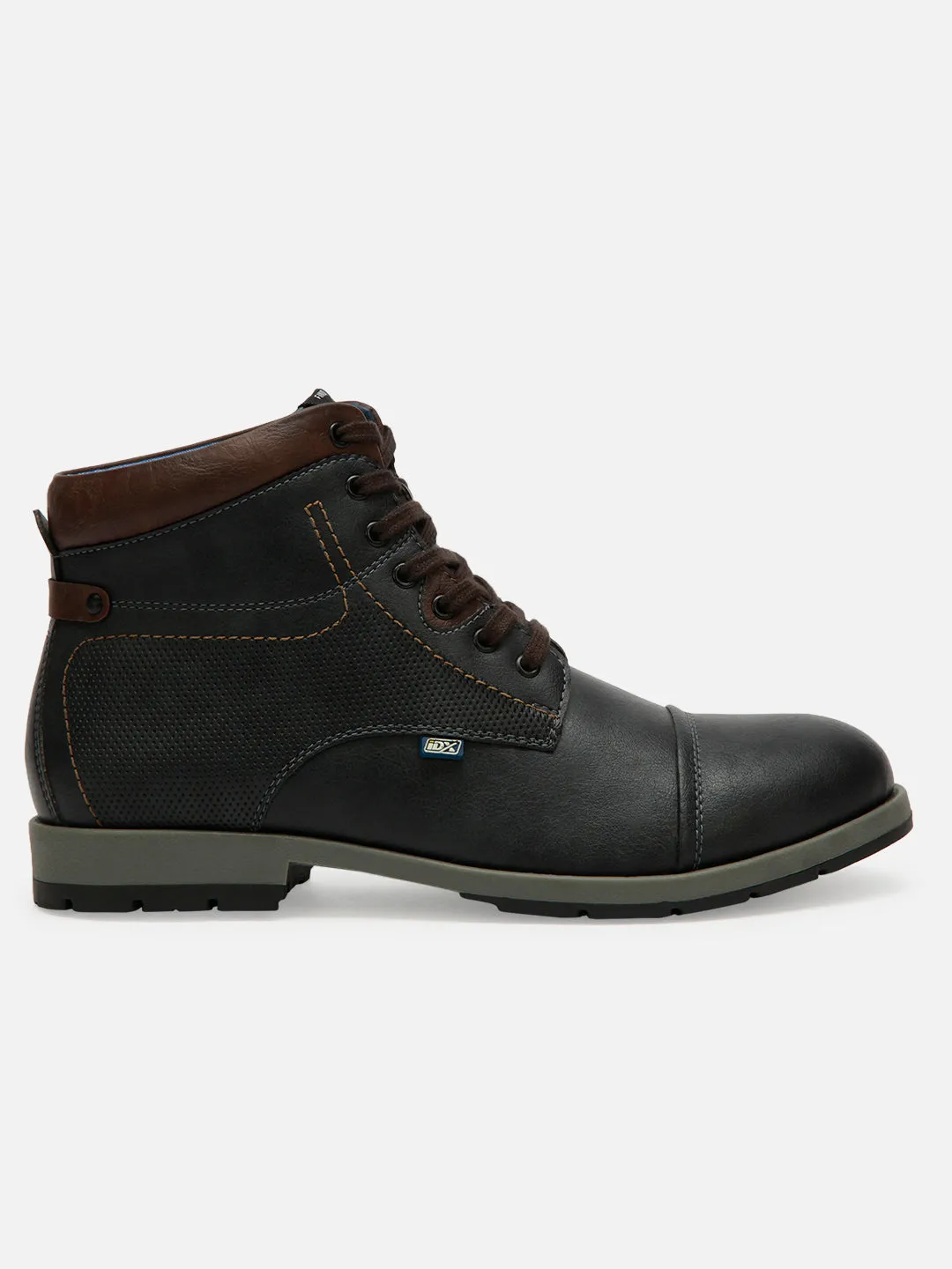 Men's Charcoal Black High Top Derby Boot (IX1021)