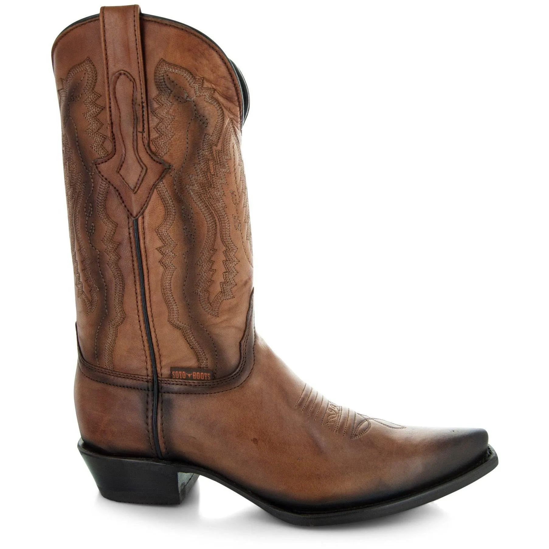 Men's Snip Toe Cowboy Boots Tan (H50030) | Soto Boots