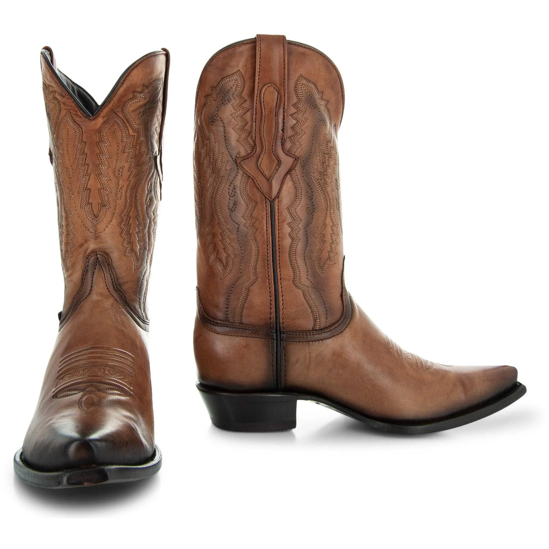 Men's Snip Toe Cowboy Boots Tan (H50030) | Soto Boots