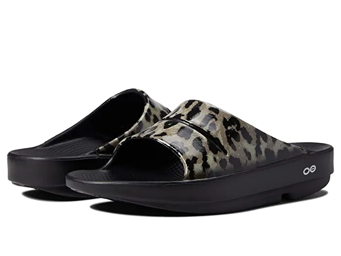 Oofos Women's OOahh Slide Ltd Shoes - Cheetah