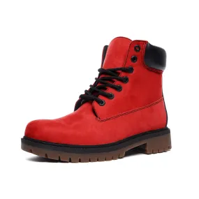 Red Casual Leather Lightweight boots TB