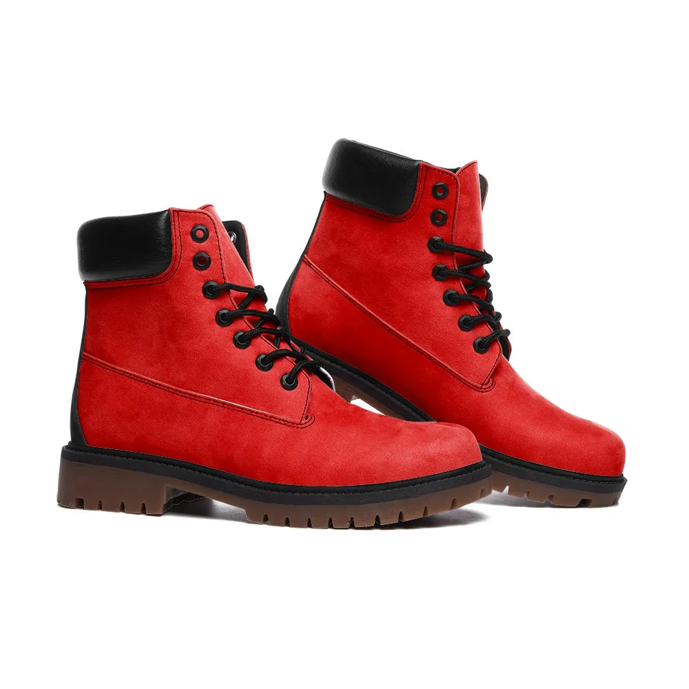 Red Casual Leather Lightweight boots TB