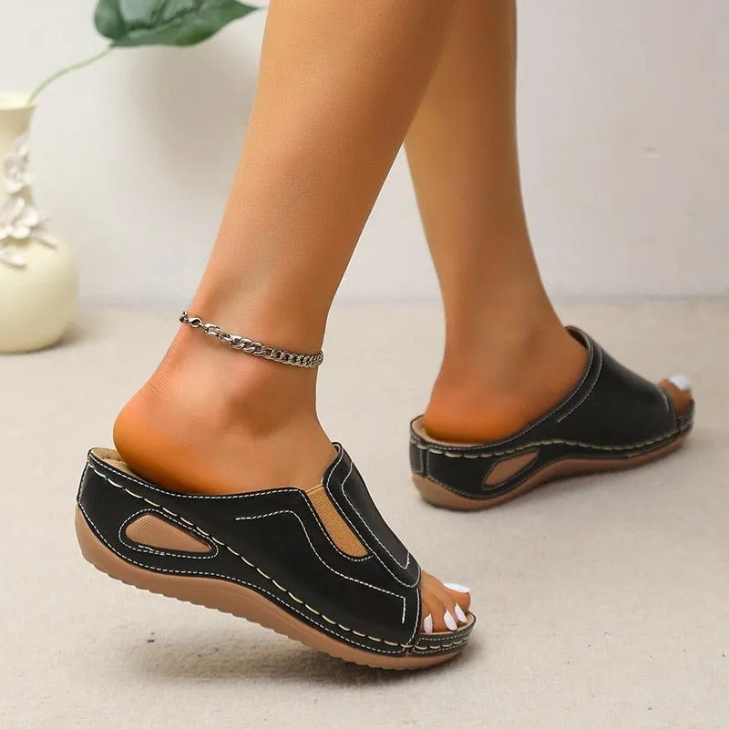 Slip-On Wedge Sandal Shoes