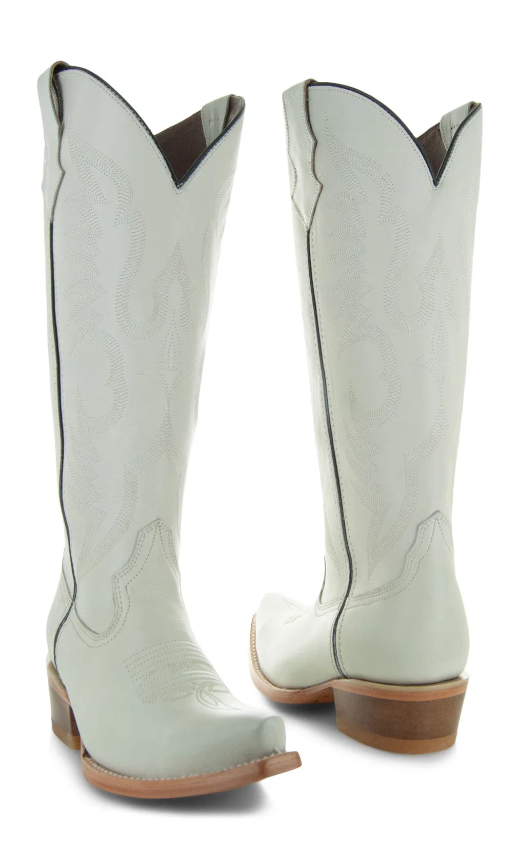 Soto Boots Tall Ivory Leather Womens Cowgirl Boots M1003