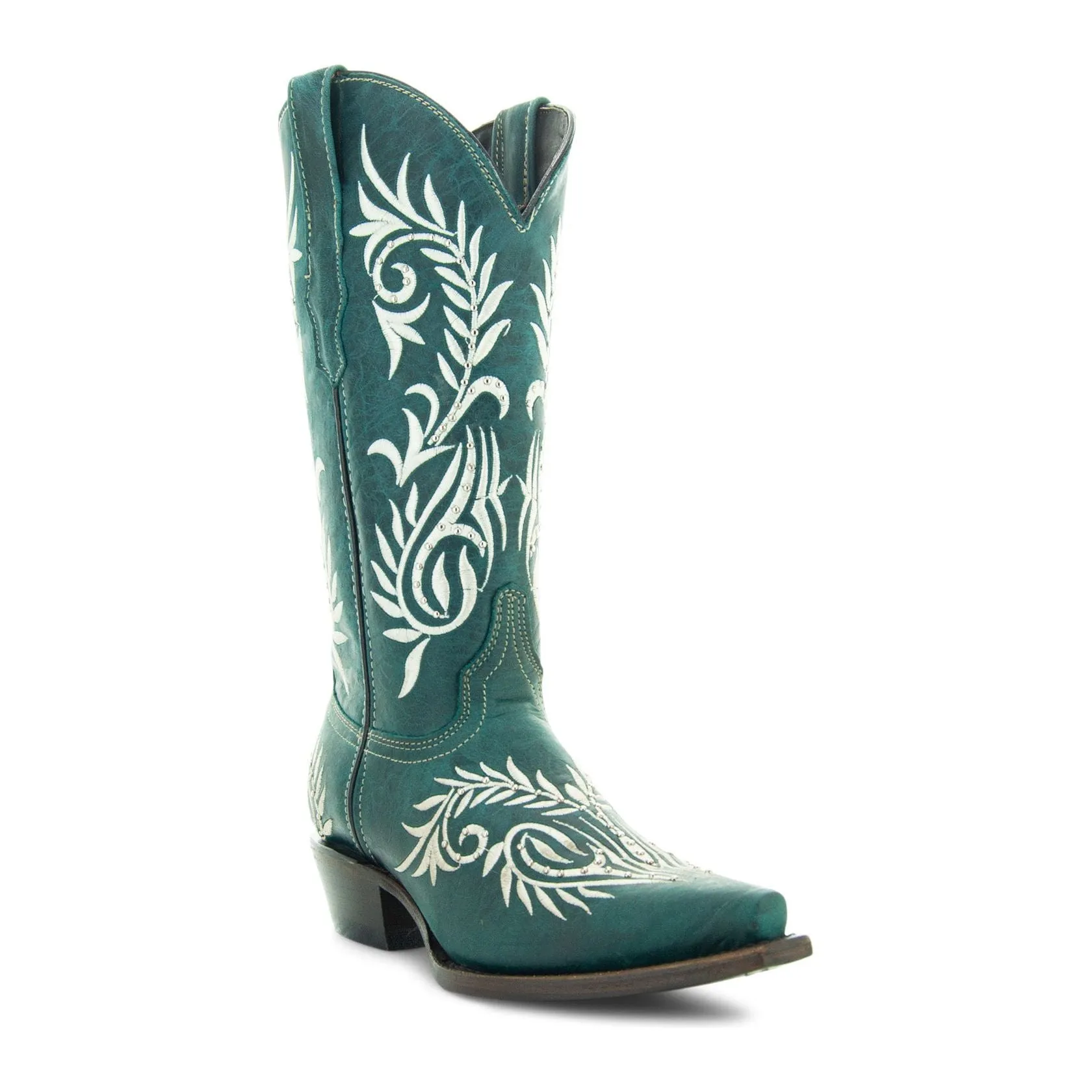 Soto Boots Womens Turquoise Floral Embroidery Cowgirl Boots M50065