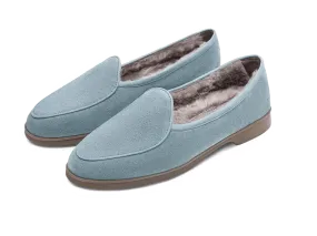 Stride Loafers in Thunder Blue Glove Suede with Shearling Lining