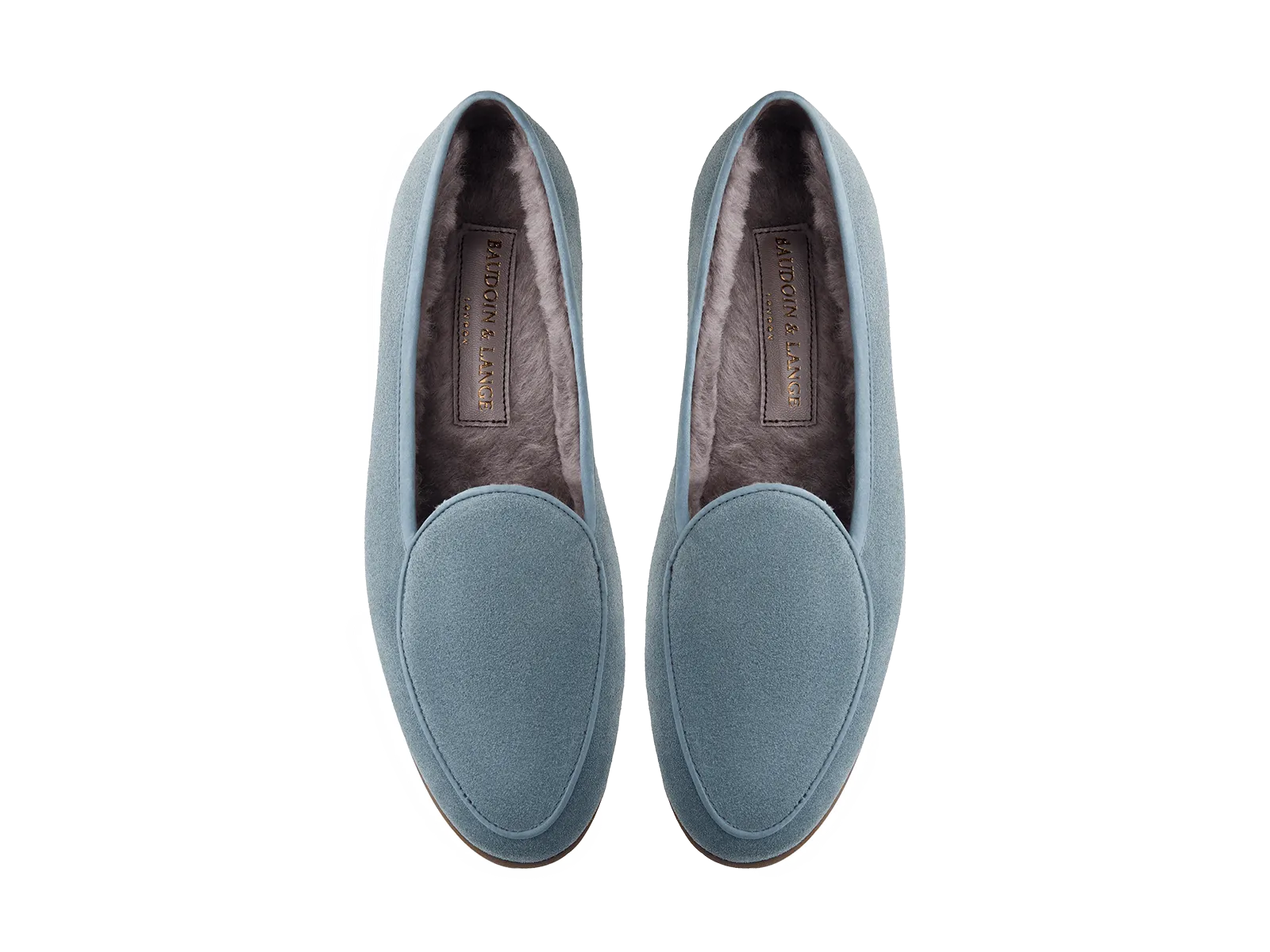 Stride Loafers in Thunder Blue Glove Suede with Shearling Lining