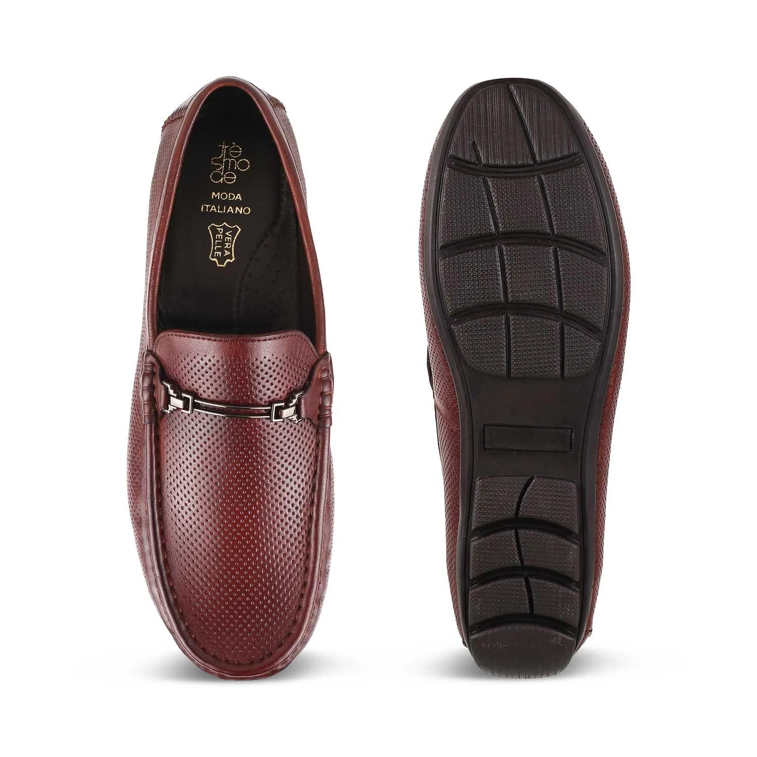 The Open-2 Brown Men's Leather Loafers Tresmode