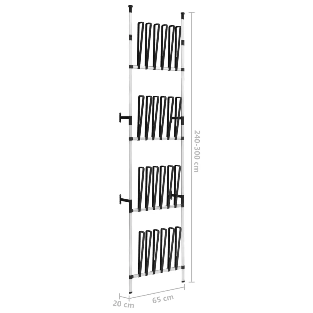 vidaXL Telescopic Boot Rack with Rods Aluminium