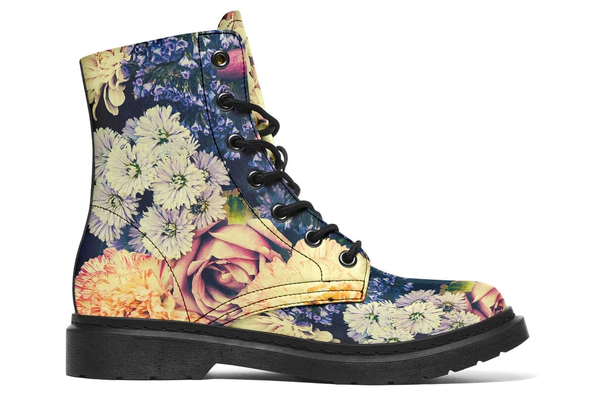 Vintage Flowers Combat Boots