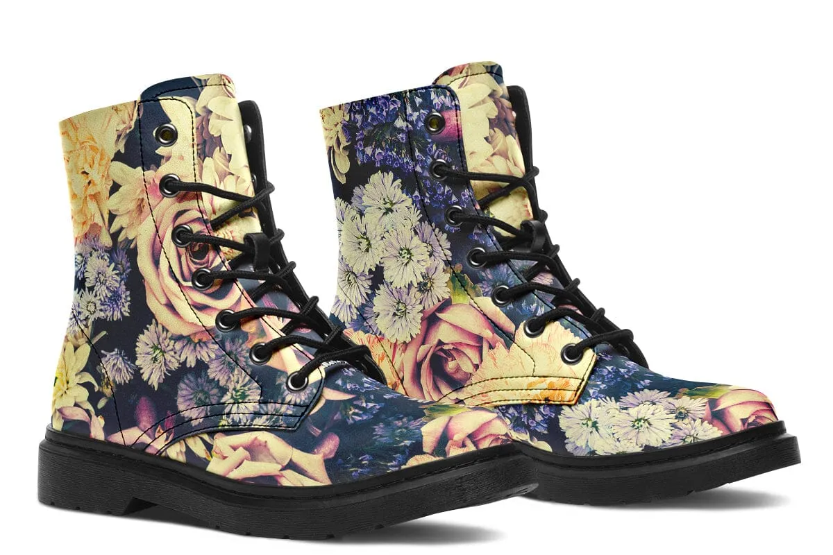 Vintage Flowers Combat Boots