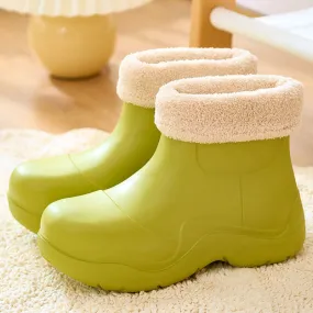 Warm and Waterproof Platform Ankle High Rain Boots